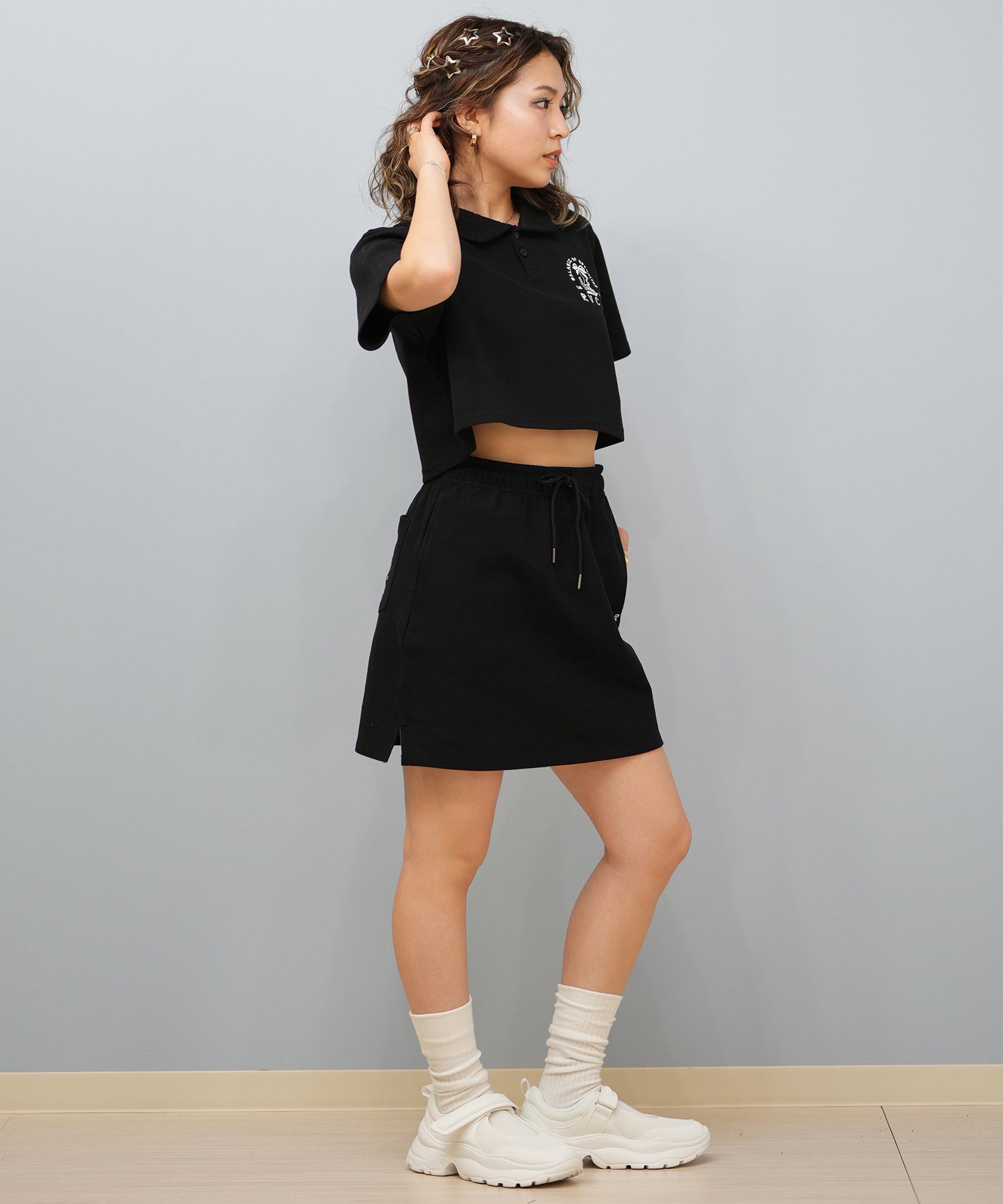 RVCA ルーカ 半袖 シャツ レディース ポロシャツ ショート丈 刺繍ロゴ