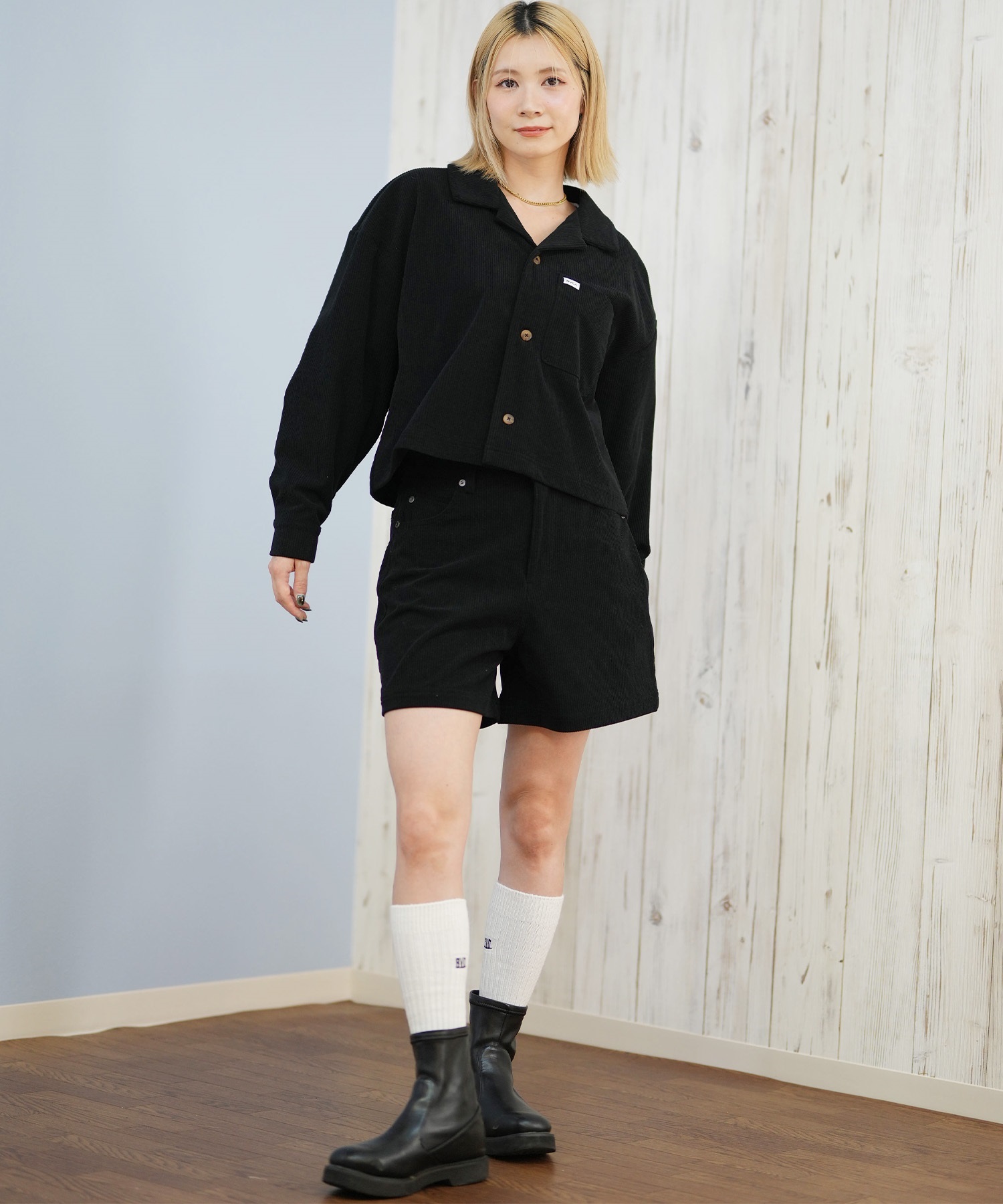 RVCA ルーカ 長袖 シャツ レディース クロップド丈 ショート丈