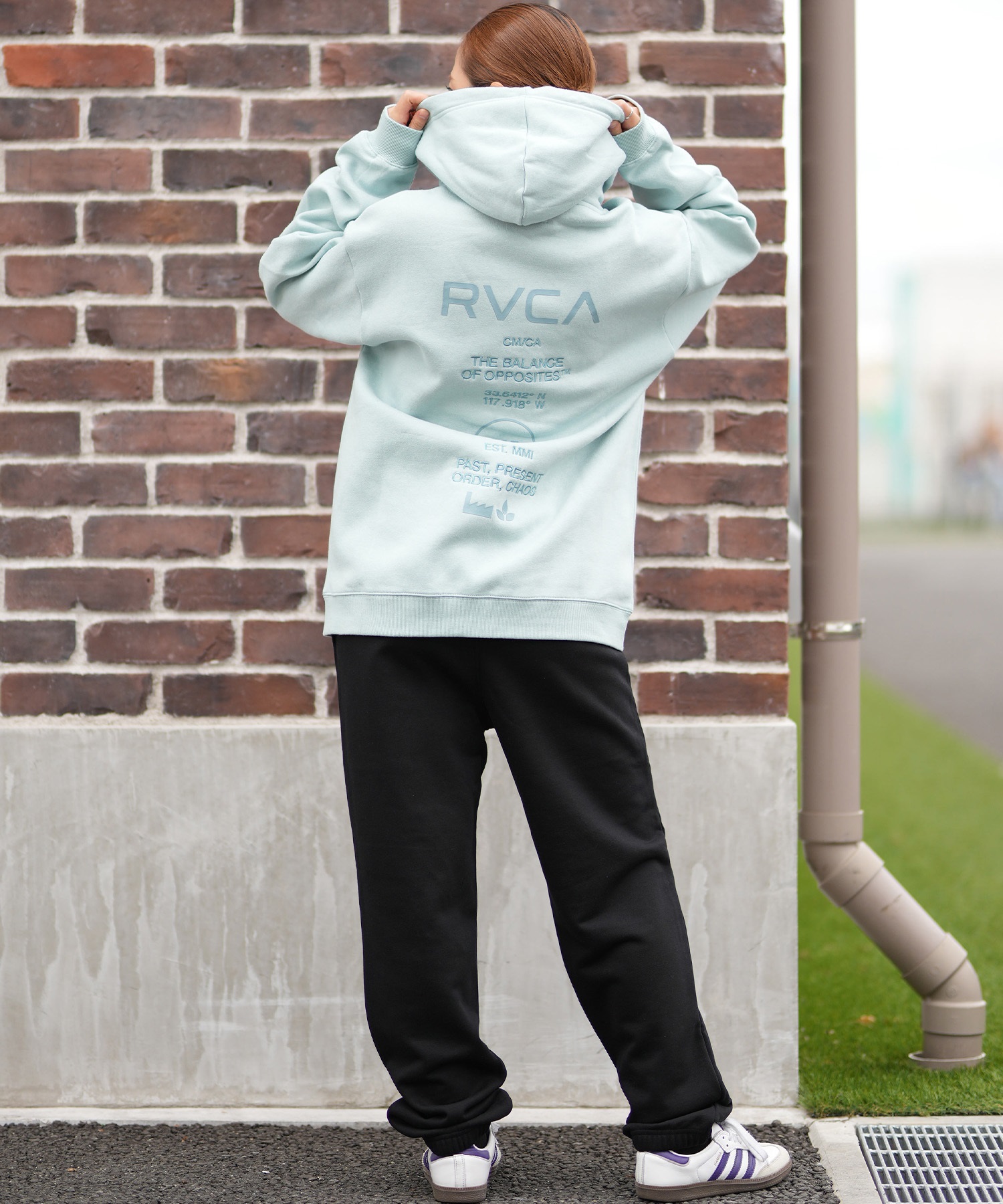 RVCA ルーカ ロングパンツ レディース スウェット パンツ ロゴ セットアップ対応 BF044-702(BLK-S)