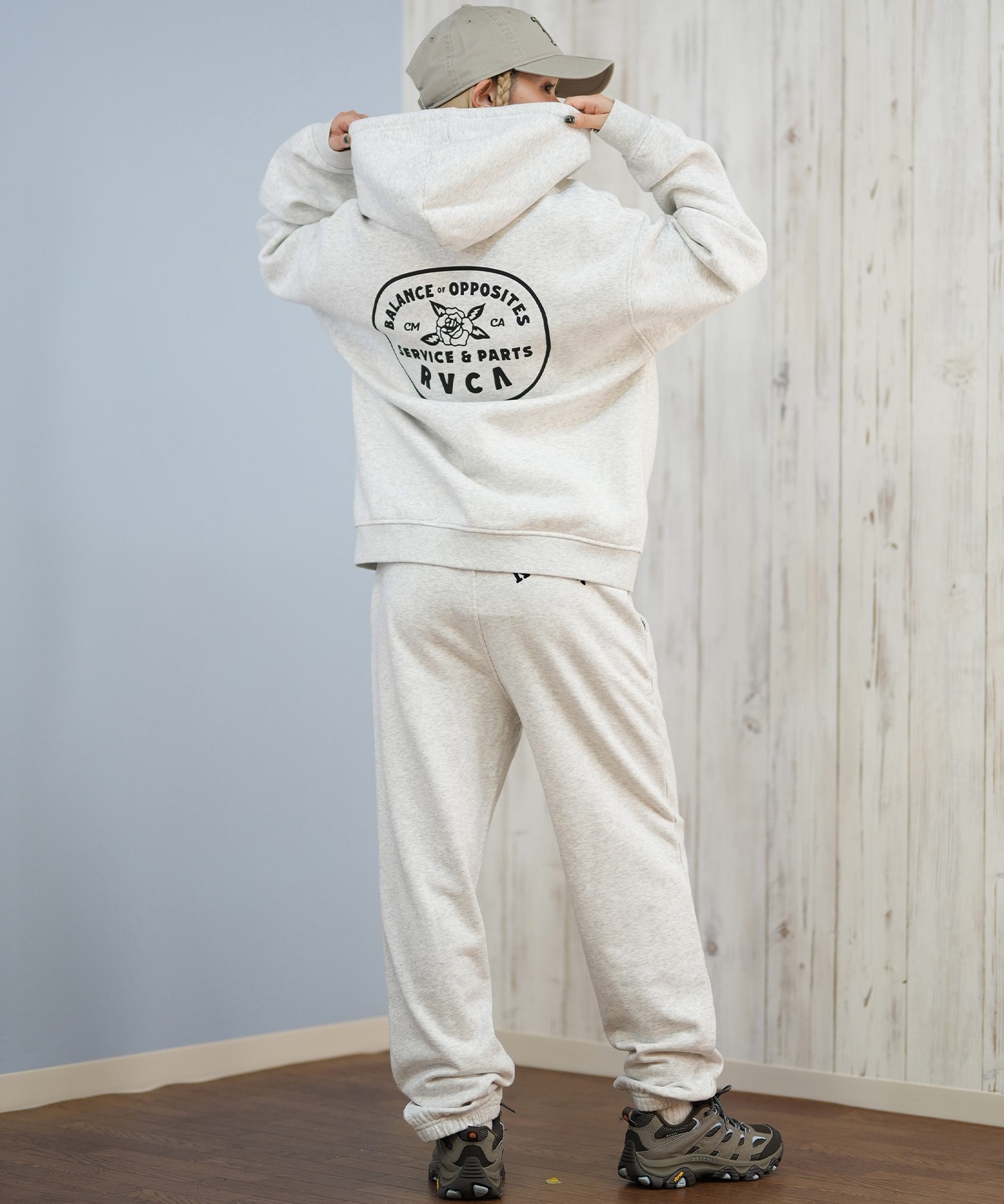 RVCA ルーカ ロングパンツ レディース スウェット パンツ ロゴ セットアップ対応 BF044-702(BLK-S)