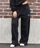 RVCA ルーカ ロングパンツ バギー スウェットパンツ レディース ロゴ ワンポイント WIDE SWEAT NEAT LONG PANTS BF044-P71(BLK-S)