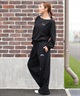 RVCA ルーカ ロングパンツ バギー スウェットパンツ レディース ロゴ ワンポイント WIDE SWEAT NEAT LONG PANTS BF044-P71(BLK-S)
