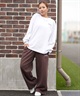 RVCA ルーカ ロングパンツ バギー スウェットパンツ レディース ロゴ ワンポイント WIDE SWEAT NEAT LONG PANTS BF044-P71(BLK-S)