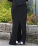 RVCA ルーカ スカート レディース リブニット マキシ丈 Hライン ペンシルスカート ロゴ ワンポイント MAXI PENCIL SKIRT BF044-601(BLK-M)