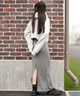 RVCA ルーカ スカート レディース リブニット マキシ丈 Hライン ペンシルスカート ロゴ ワンポイント MAXI PENCIL SKIRT BF044-601(BLK-M)