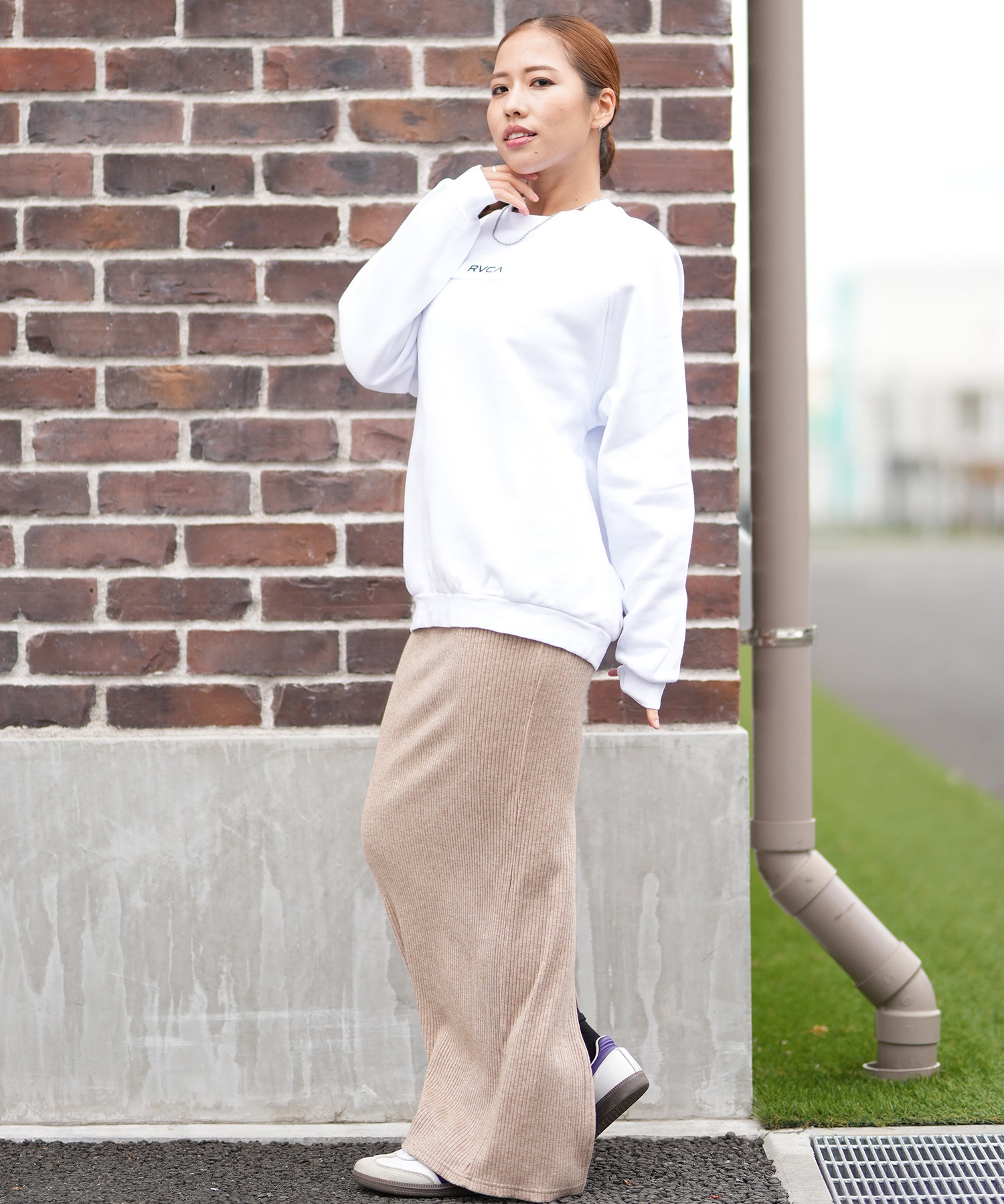 RVCA ルーカ スカート レディース リブニット マキシ丈 Hライン