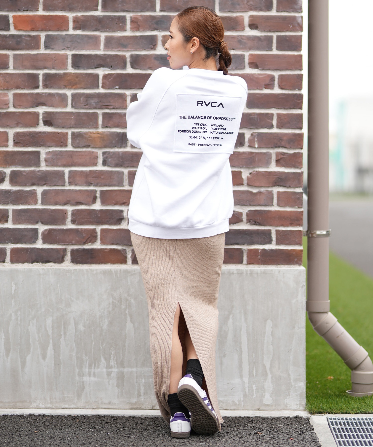 RVCA ルーカ スカート レディース リブニット マキシ丈 Hライン