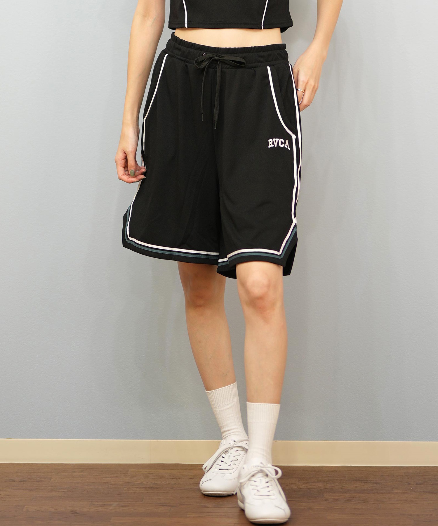 RVCA ルーカ 水着 トランクス レディース ショートパンツ ハーフパンツ パイピング 水陸両用 UVカット BF04C-P65(WHT-M)