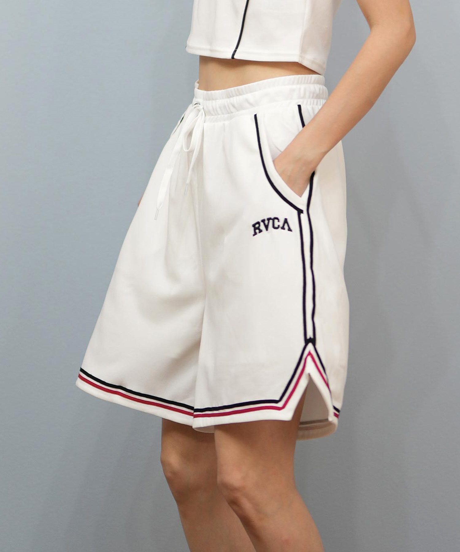 RVCA ルーカ 水着 トランクス レディース ショートパンツ ハーフパンツ パイピング 水陸両用 UVカット BF04C-P65(WHT-M)