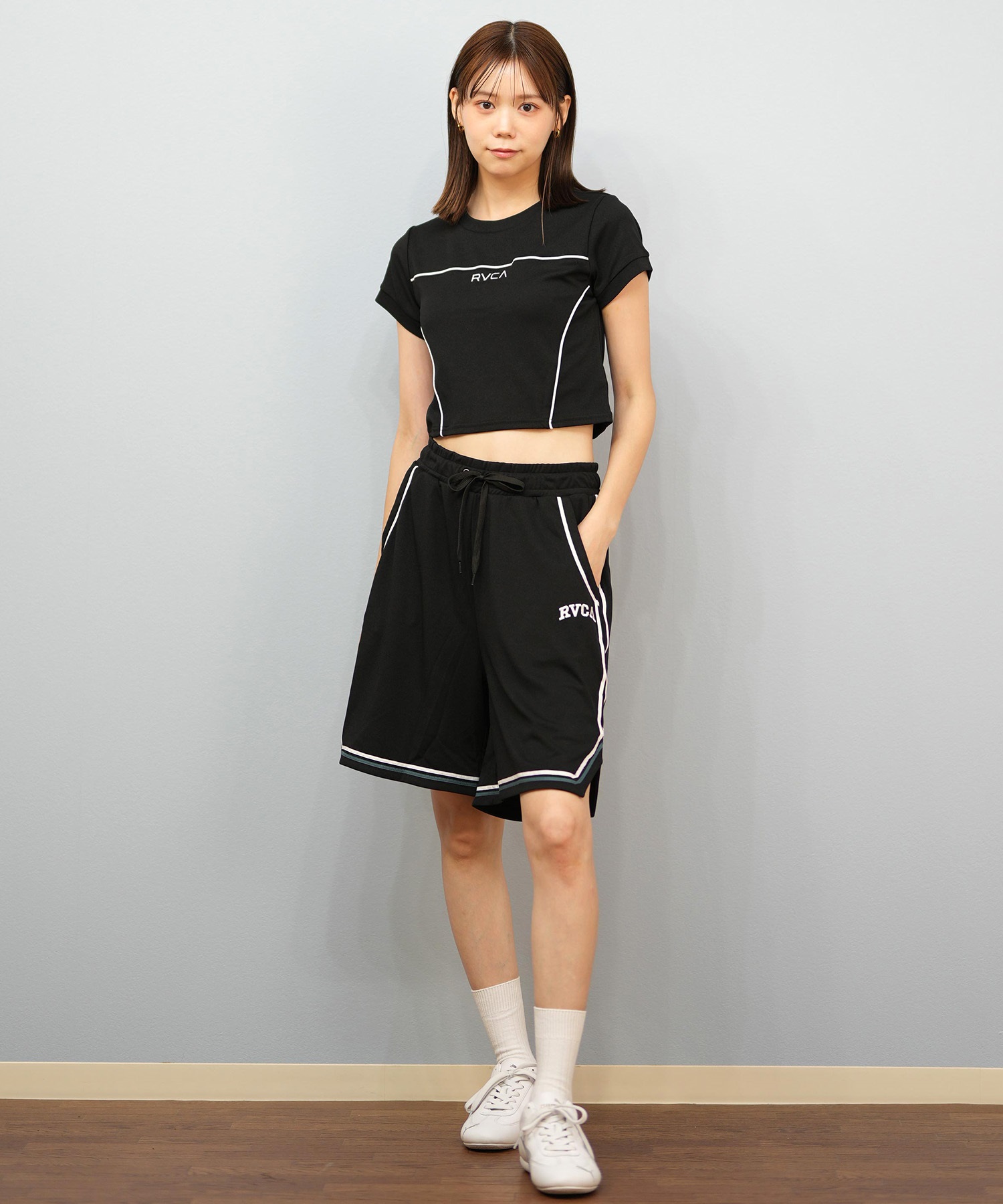 RVCA ルーカ 水着 トランクス レディース ショートパンツ ハーフパンツ パイピング 水陸両用 UVカット BF04C-P65(WHT-M)
