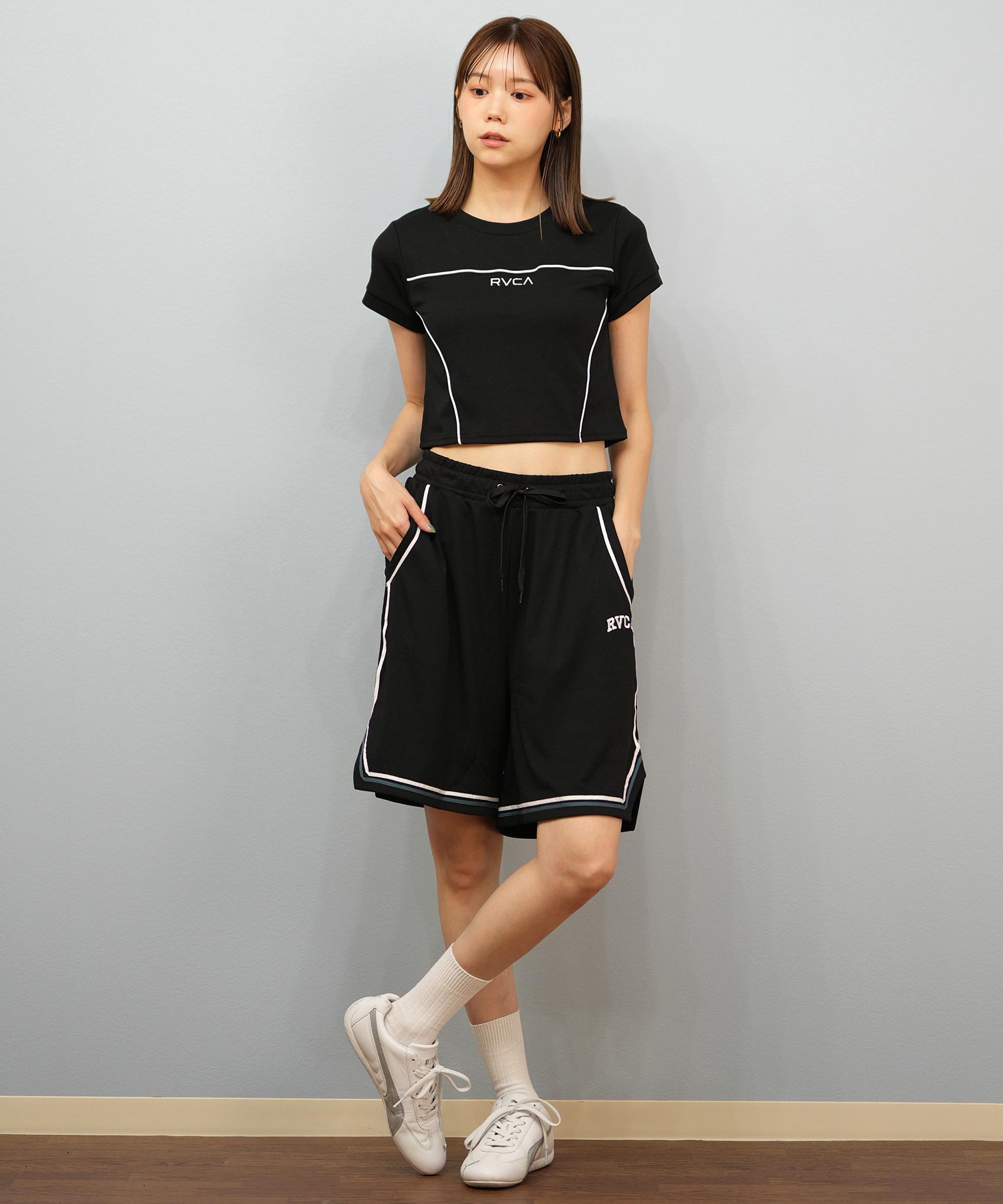 RVCA ルーカ 水着 トランクス レディース ショートパンツ ハーフパンツ パイピング 水陸両用 UVカット BF04C-P65(WHT-M)