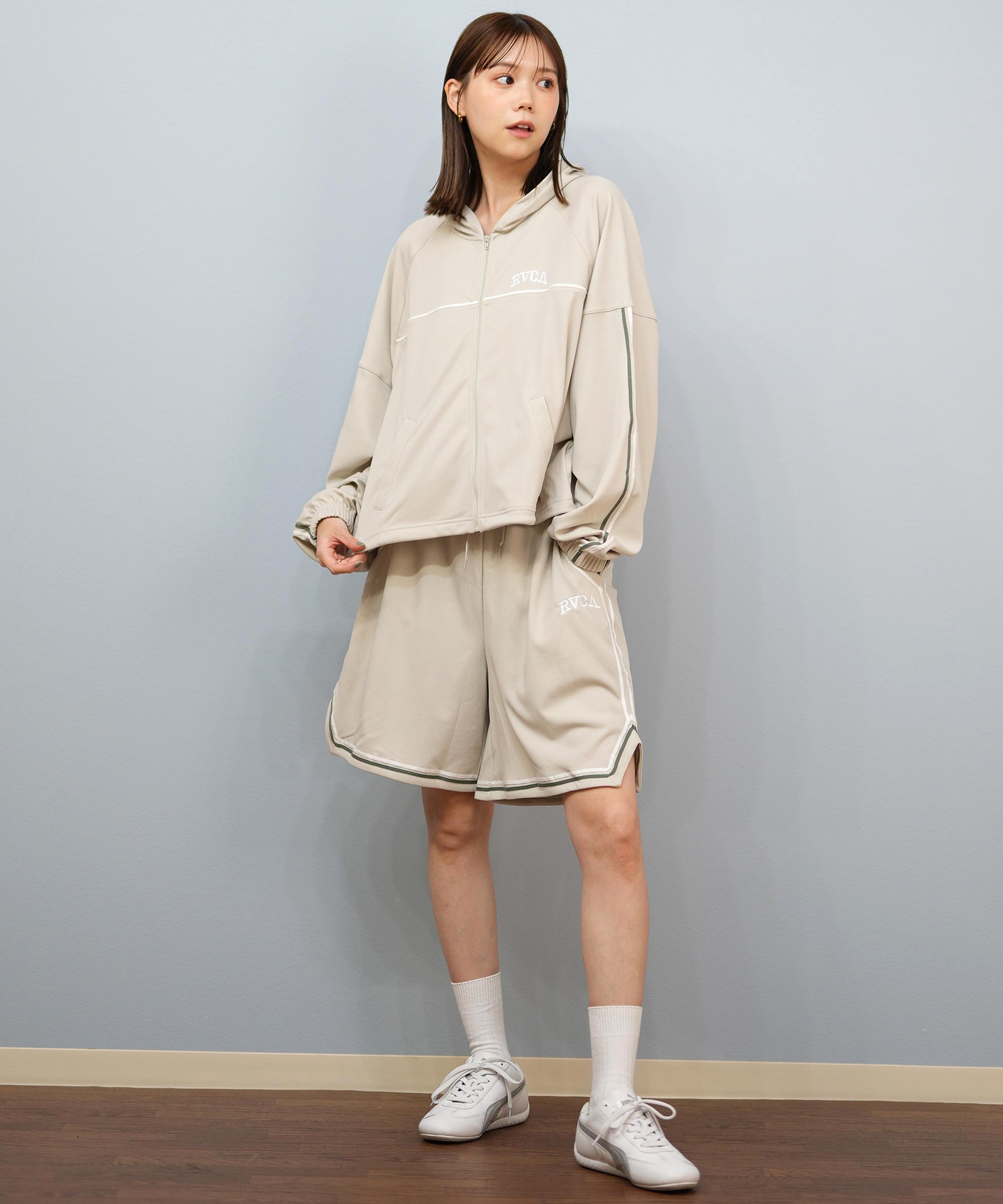RVCA ルーカ 水着 トランクス レディース ショートパンツ ハーフパンツ パイピング 水陸両用 UVカット BF04C-P65(WHT-M)