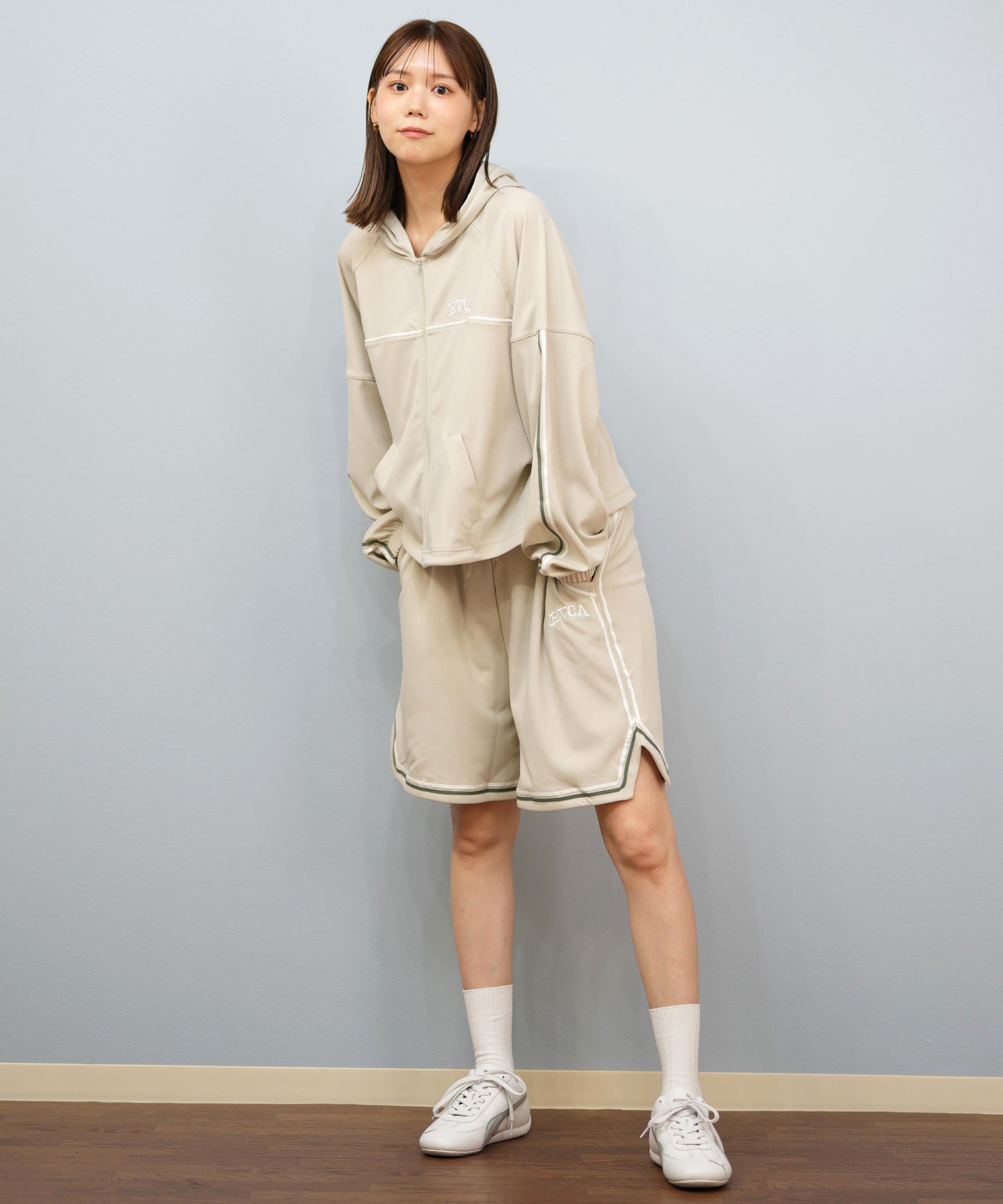 RVCA ルーカ 水着 トランクス レディース ショートパンツ ハーフパンツ パイピング 水陸両用 UVカット BF04C-P65(WHT-M)