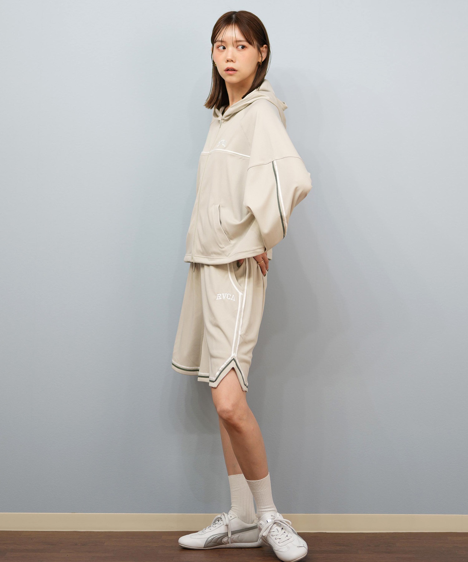 RVCA ルーカ 水着 トランクス レディース ショートパンツ ハーフパンツ パイピング 水陸両用 UVカット BF04C-P65(WHT-M)