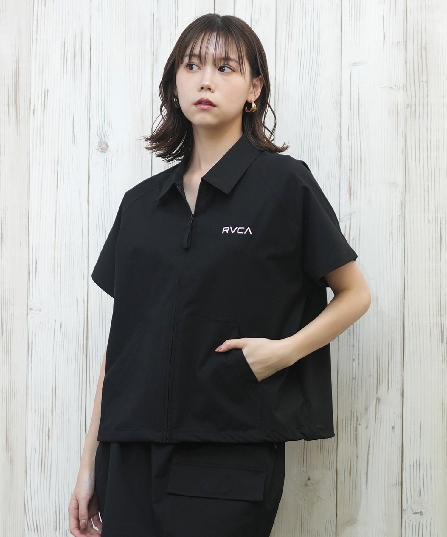 RVCA ルーカ ラッシュガード レディース 半袖 シャツ ジップ