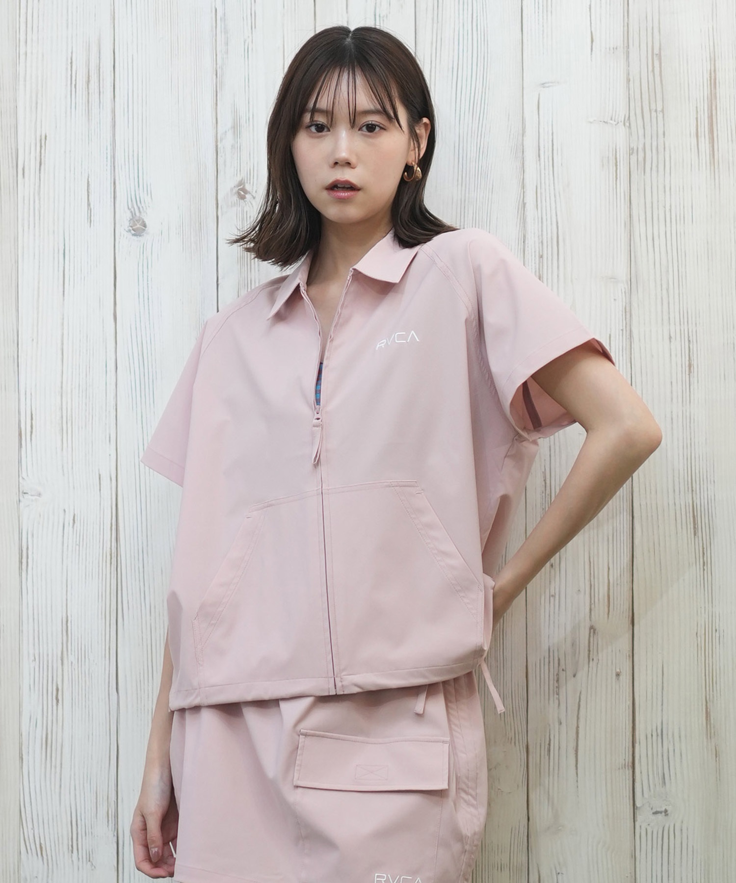 RVCA ルーカ ラッシュガード レディース 半袖 シャツ ジップアップ