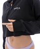 RVCA ルーカ ラッシュガード レディース 長袖 Tシャツ ロンT クロップド丈 ショート丈 水陸両用 UVカット BF043-854(WHT-M)
