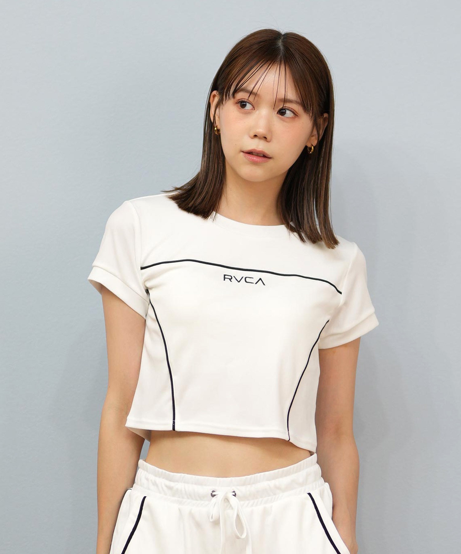 RVCA ルーカ 水着 ラッシュガード 半袖 Tシャツ レディース クロップド