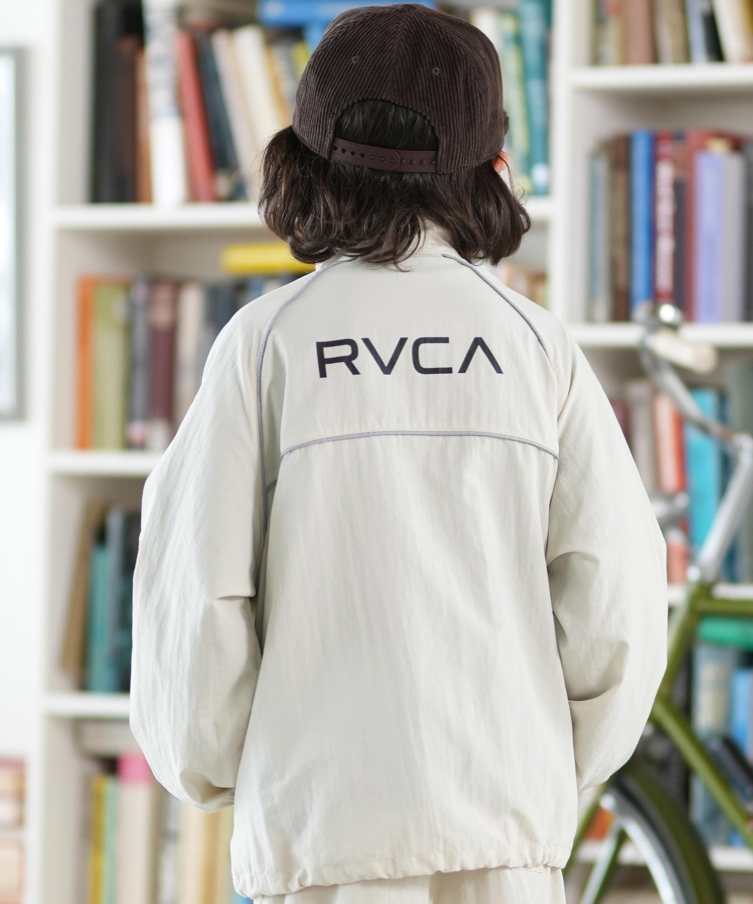 RVCA ルーカ ナイロン ジャケット キッズ ジュニア 子供 バックプリント ロゴ MIL NYLON JACKET BF046-751(BLK-140cm)