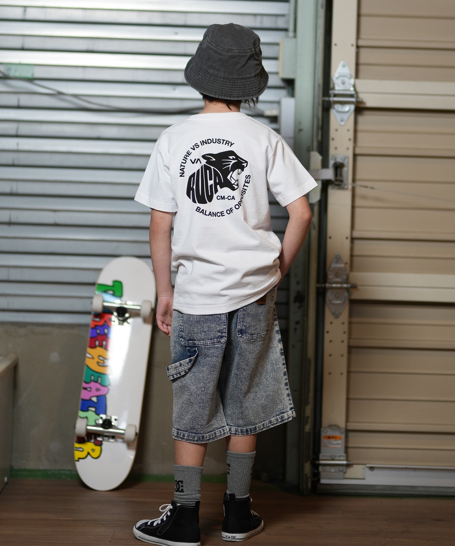 RVCA ルーカ 半袖 Tシャツ キッズ KIDS TIGER WAVE ST BF045-P22