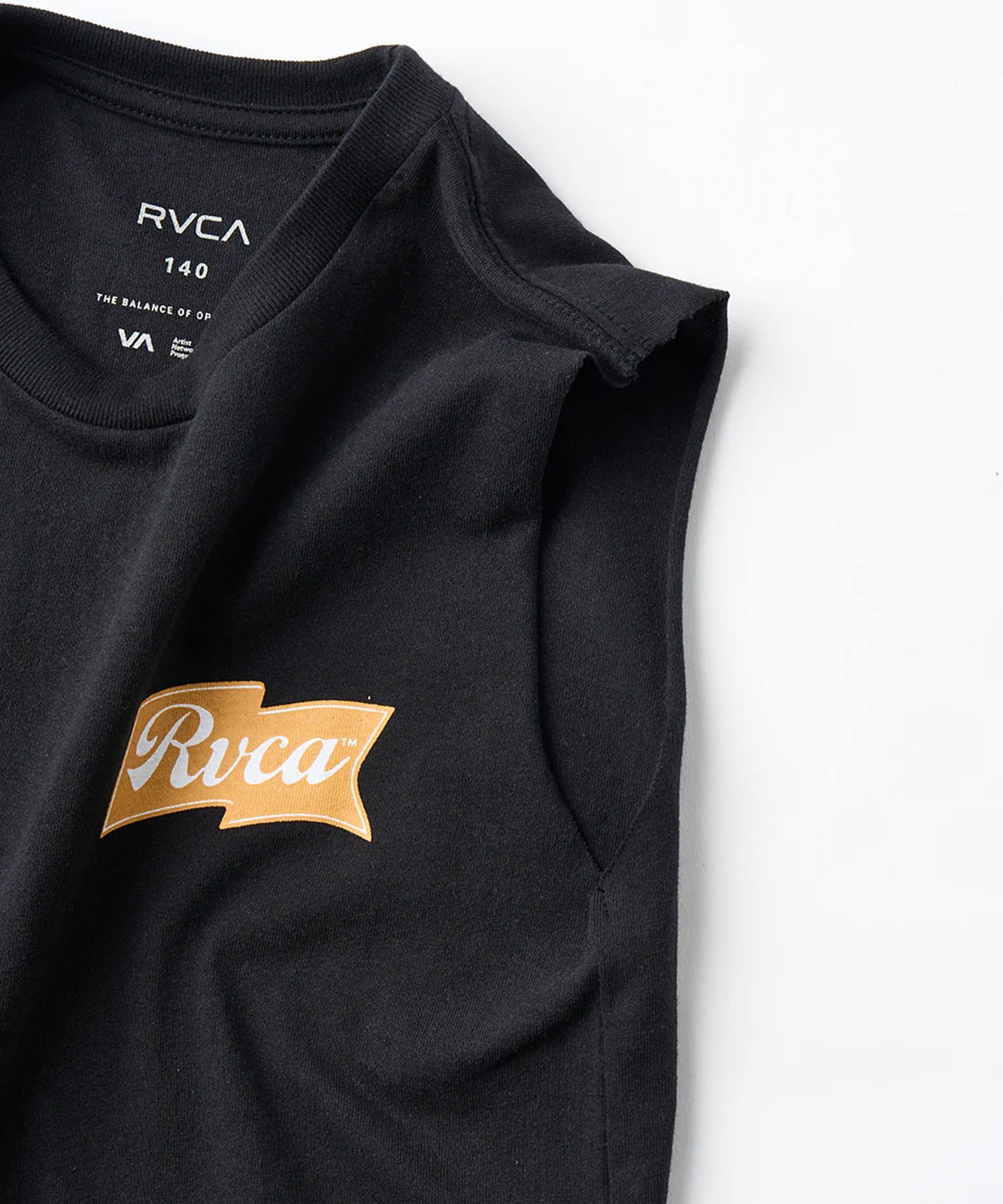 RVCA ルーカ タンクトップ キッズ ジュニア 子供 バックプリント ロゴ ONSHORE TT BF04E-254(BLK-130cm)
