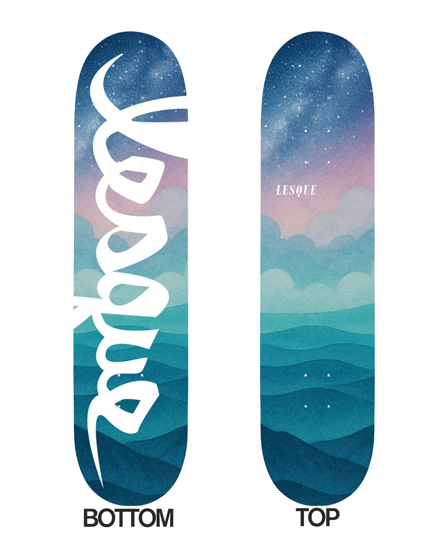 LESQUE レスケ スケートボード デッキ デッキテープ無料 7.25inch,8.0inch NEBULA ムラサキスポーツ(BLUE-8inch)