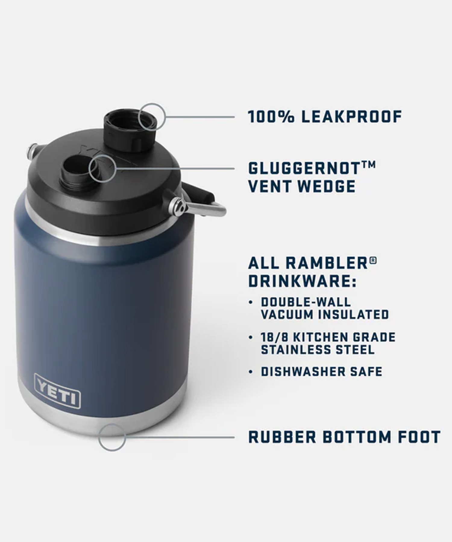 YETI イエティ ジャグ 保温 保冷 ランブラー ハーフガロン 1.8L