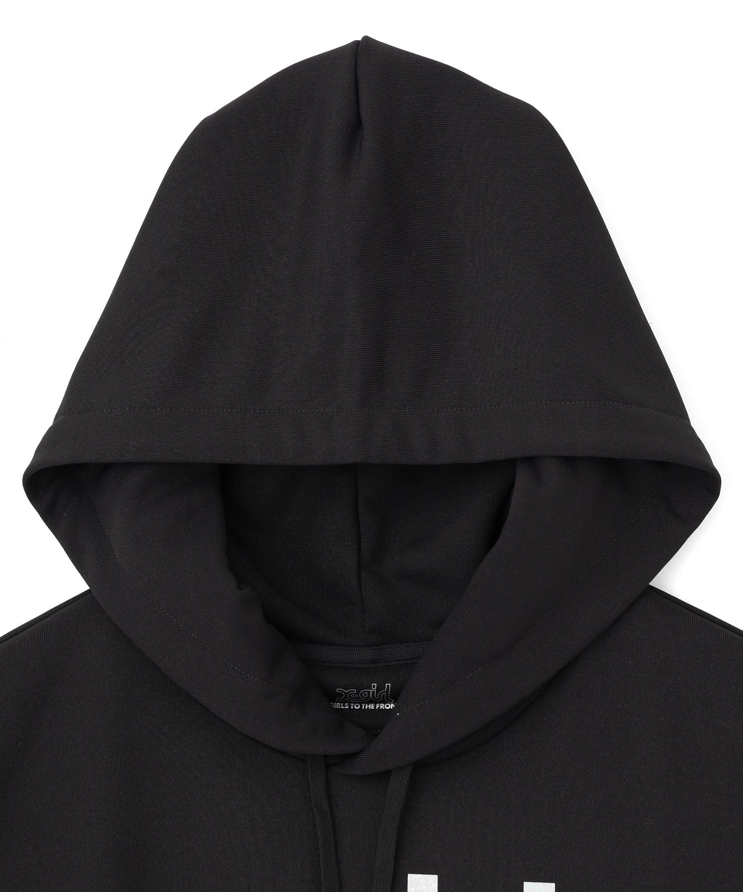 X-girl SPORTS エックスガールスポーツ プルオーバー パーカー レディース クロップド丈 ショート丈 ロゴ 155253012002(BK-M)