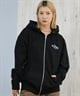 X-GIRL エックスガール ジップアップ パーカー レディース バックプリント ロゴ ARCH LOGO ZIP UP HOODIE 105253012022(ASH-S)