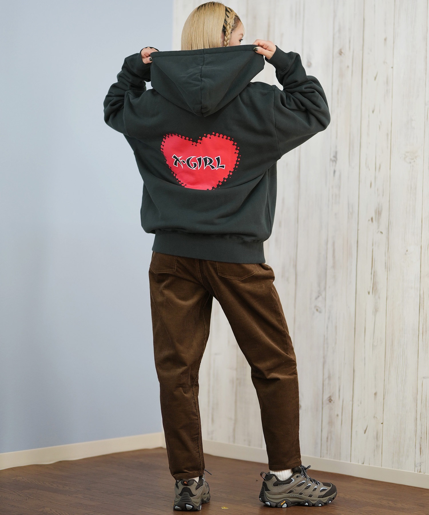 ねる♥ X-GIRL エックスガール ジップアップ パーカー レディース