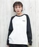 X-girl エックスガール 長袖 Tシャツ レディース ロンT ラグラン バックプリント オーバーサイズ ANML TRPL LG BB BIG TEE 105251011026(BLACK-S)