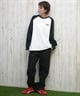 X-girl エックスガール 長袖 Tシャツ レディース ロンT ラグラン バックプリント オーバーサイズ ANML TRPL LG BB BIG TEE 105251011026(BLACK-S)