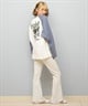 X-girl エックスガール 長袖 Tシャツ レディース ロンT ラグラン バックプリント オーバーサイズ ANML TRPL LG BB BIG TEE 105251011026(BLACK-S)