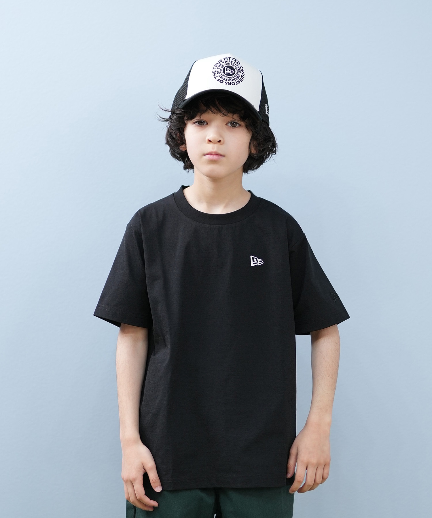 NEW ERA ニューエラ 半袖 Tシャツ キッズ ジュニア 子供 水陸両用 Youth ユーティリティー Wordmark ブラック 14391926(BLK-130cm)