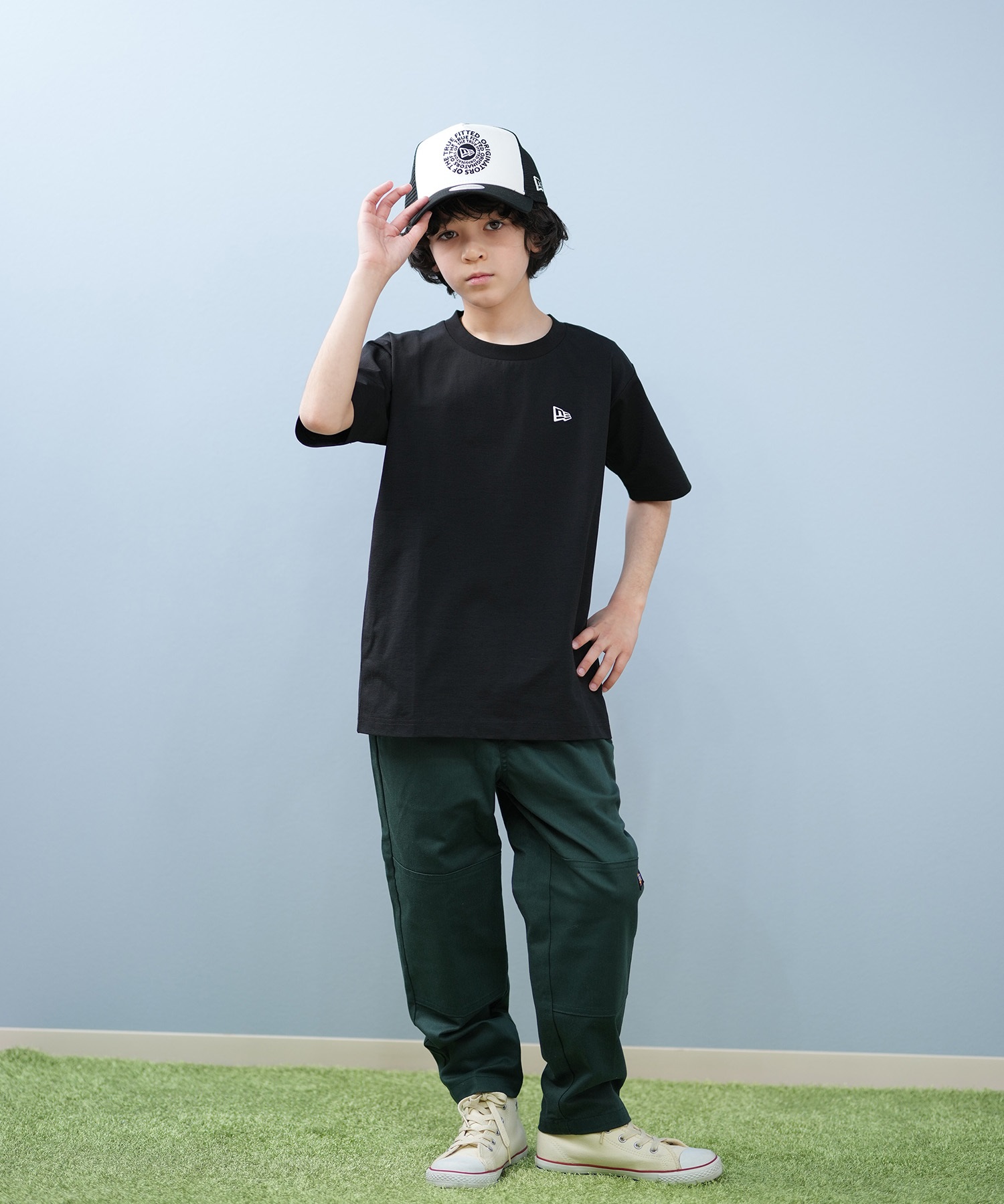 NEW ERA ニューエラ 半袖 Tシャツ キッズ ジュニア 子供 水陸両用 Youth ユーティリティー Wordmark ブラック 14391926(BLK-130cm)