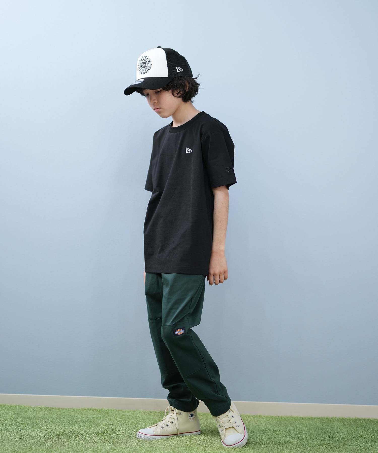 NEW ERA ニューエラ 半袖 Tシャツ キッズ ジュニア 子供 水陸両用 Youth ユーティリティー Wordmark ブラック 14391926(BLK-130cm)