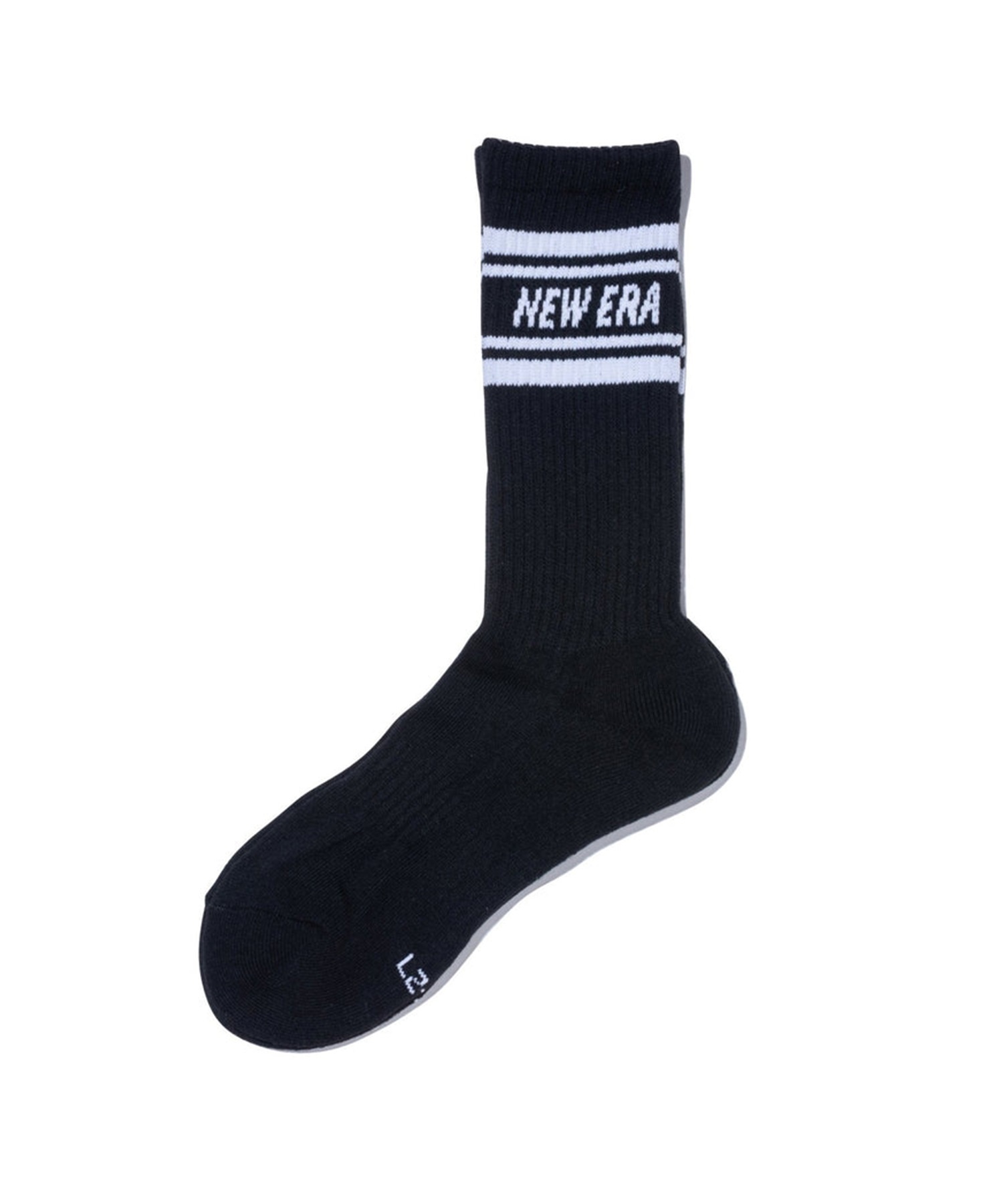 NEW ERA ニューエラ 靴下 ソックス クルー 3ペア ライン ブラック ホワイト ネイビー 14518181(MULTI-21cm)
