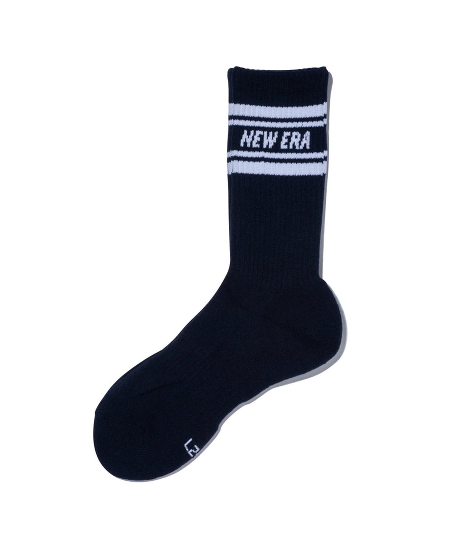 NEW ERA ニューエラ 靴下 ソックス クルー 3ペア ライン ブラック ホワイト ネイビー 14518181(MULTI-21cm)