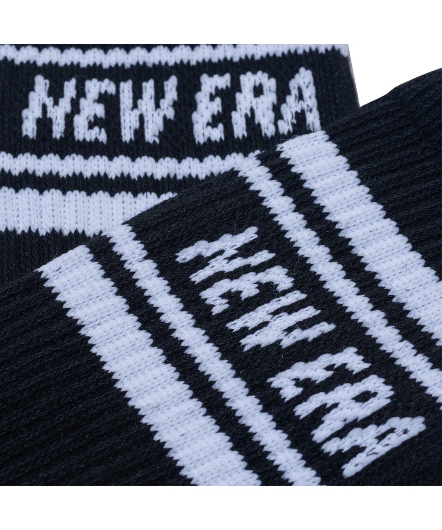 NEW ERA ニューエラ 靴下 ソックス クルー 3ペア ライン ブラック ホワイト ネイビー 14518181(MULTI-21cm)