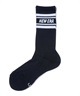 NEW ERA ニューエラ ソックス 靴下 ロゴ クルー丈 SOCKS CREW 3足セット ライン 14518182(BLK-25.0cm)
