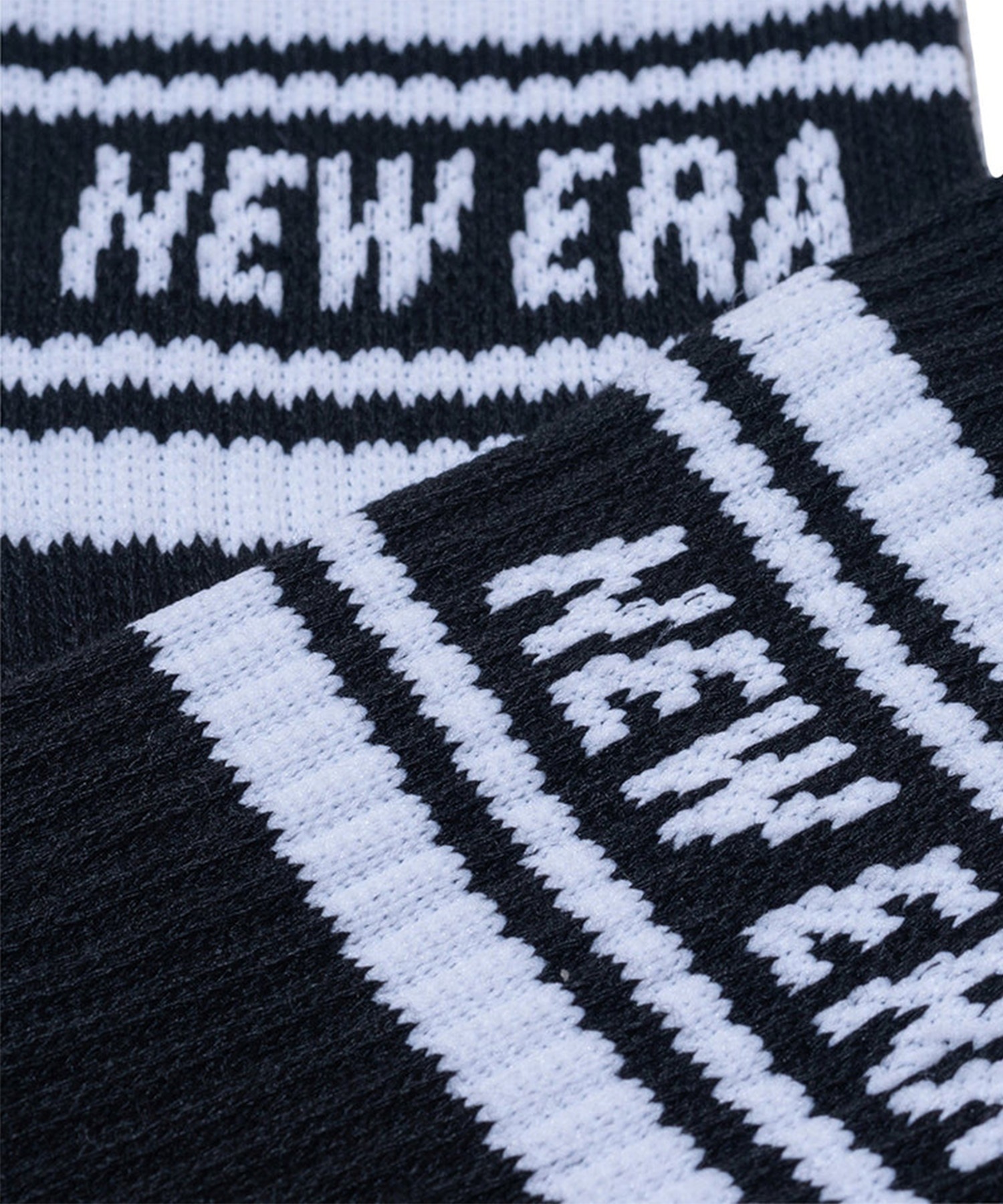 NEW ERA ニューエラ ソックス 靴下 ロゴ クルー丈 SOCKS CREW 3足セット ライン 14518182(BLK-25.0cm)