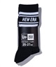 NEW ERA ニューエラ ソックス 靴下 ロゴ クルー丈 SOCKS CREW 3足セット ライン 14518182(BLK-25.0cm)