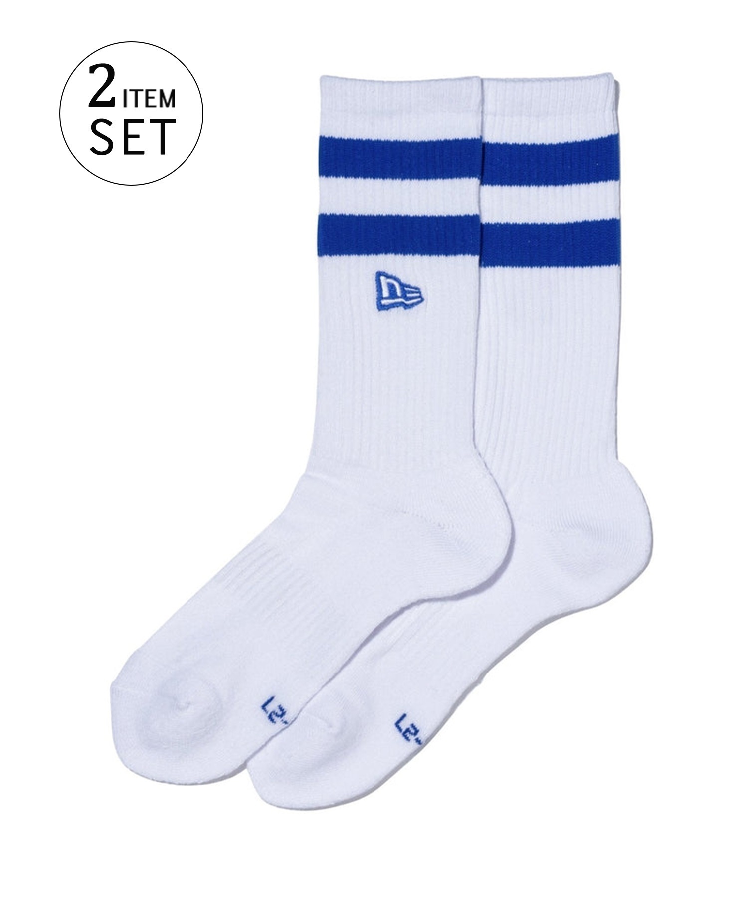 NEW ERA ニューエラ 靴下 ソックス SOCKS CREW 2足セット ライン フラッグロゴ エンブロイダリー 14518185(MULTI-23cm)