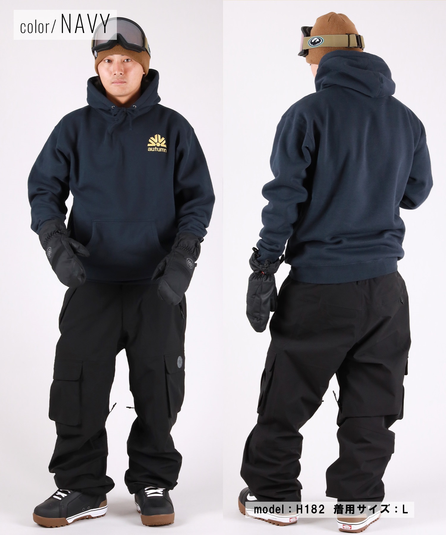 AUTUMN オータム ICON HOODIE スノーボード ウェア インナーウェア ユニセックス ムラサキスポーツ 25-26モデル MM D25【2526】(NAVY-S)