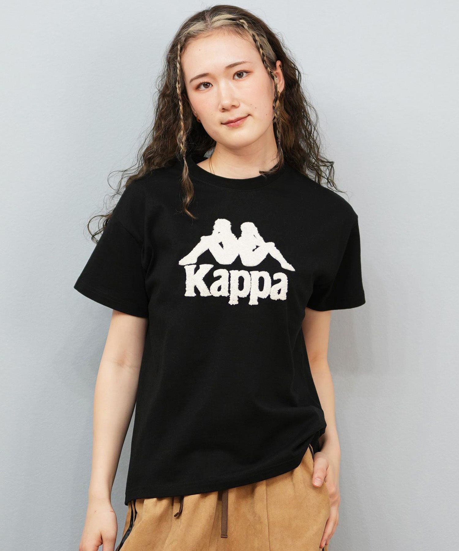 Kappa カッパ 半袖 Tシャツ レディース ロゴ サガラ刺繍 シンプル