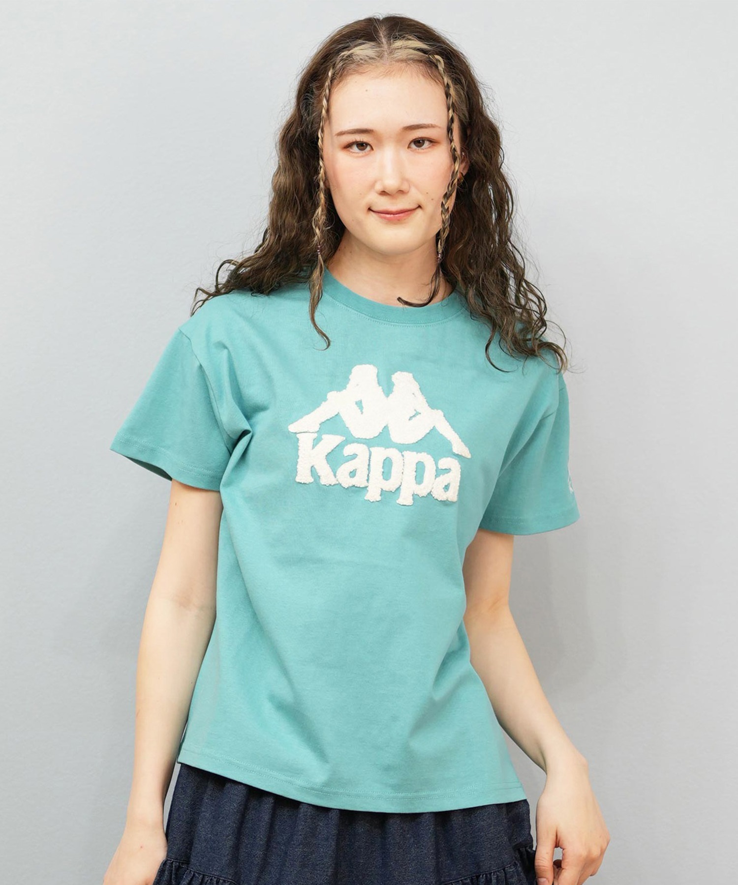 Kappa カッパ 半袖 Tシャツ レディース ロゴ サガラ刺繍 シンプル