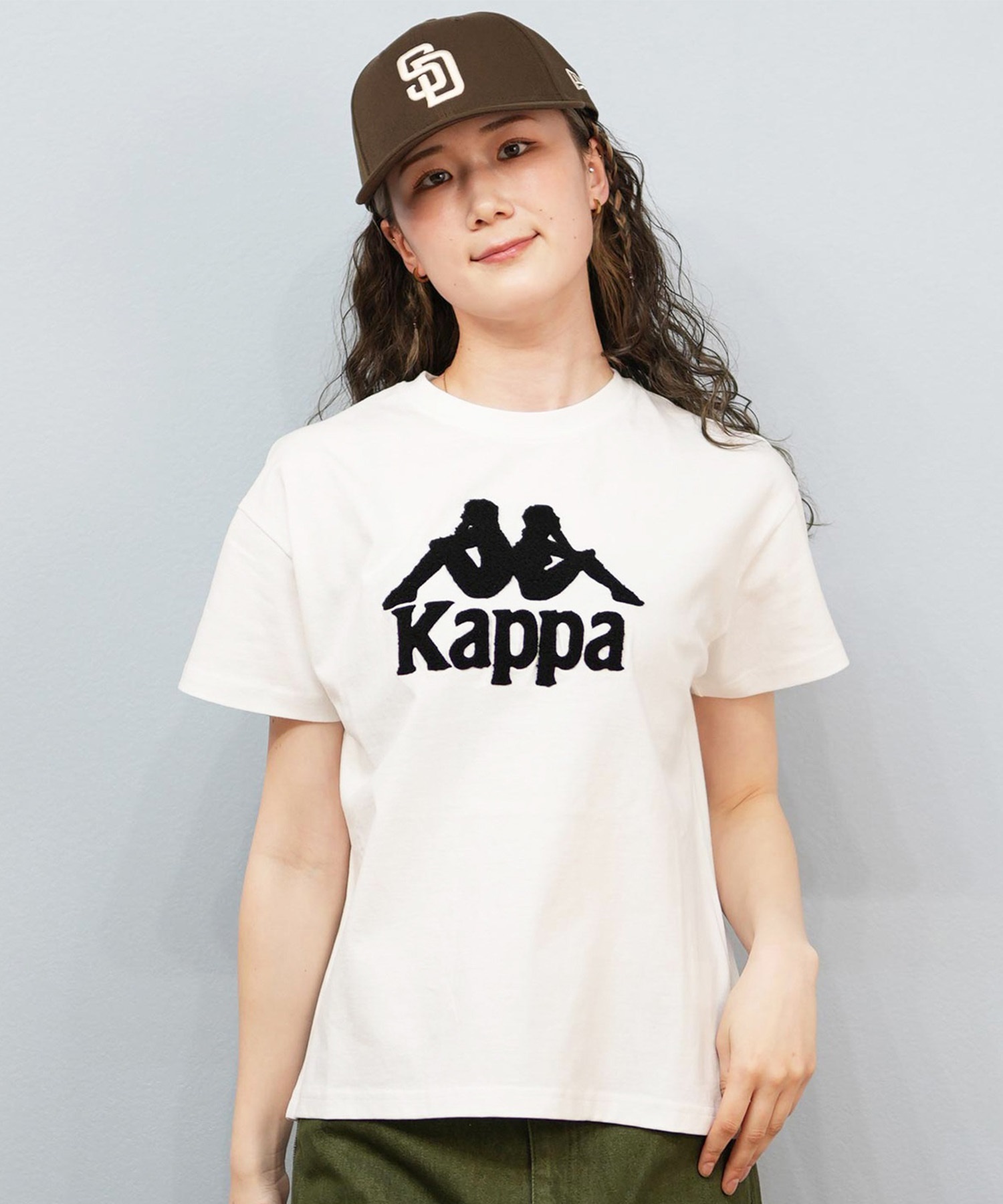 Kappa カッパ 半袖 Tシャツ レディース ロゴ サガラ刺繍 シンプル