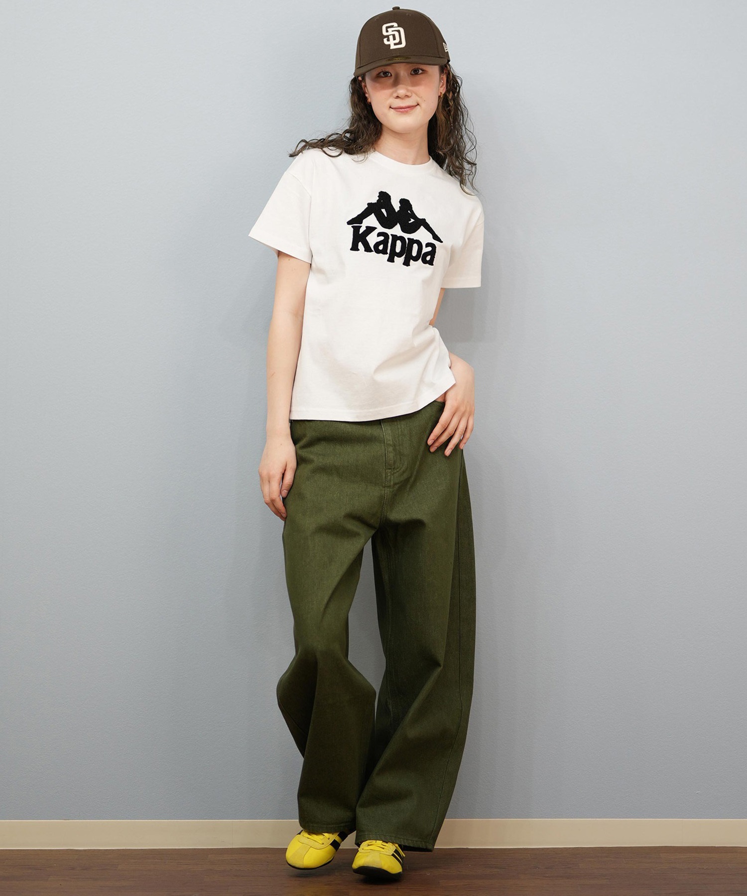 Kappa カッパ 半袖 Tシャツ レディース ロゴ サガラ刺繍 シンプル