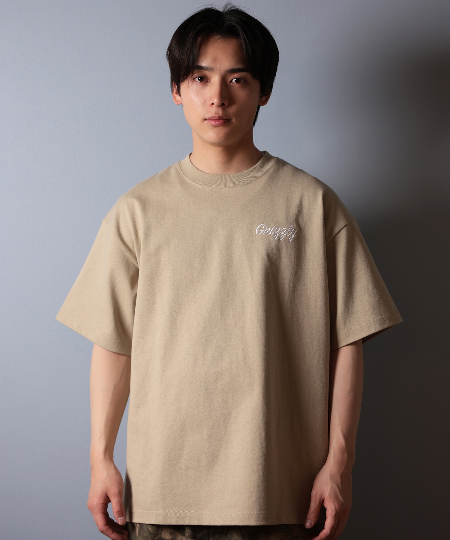 GRIZZLY グリズリー 半袖 Tシャツ メンズ バックプリント ALOHA BEAR G25SS1401 ムラサキスポーツ限定(WHT-M)