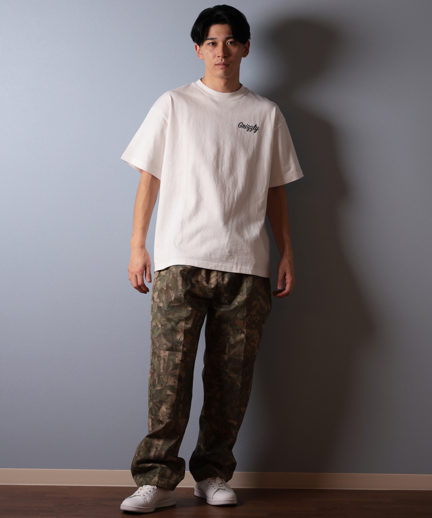 GRIZZLY グリズリー 半袖 Tシャツ メンズ バックプリント ALOHA BEAR G25SS1401 ムラサキスポーツ限定(WHT-M)